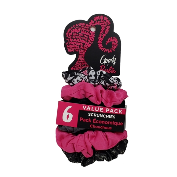 Goody x Barbie Scrunchie Hair ties 6 pc Set - Picture 1 of 7